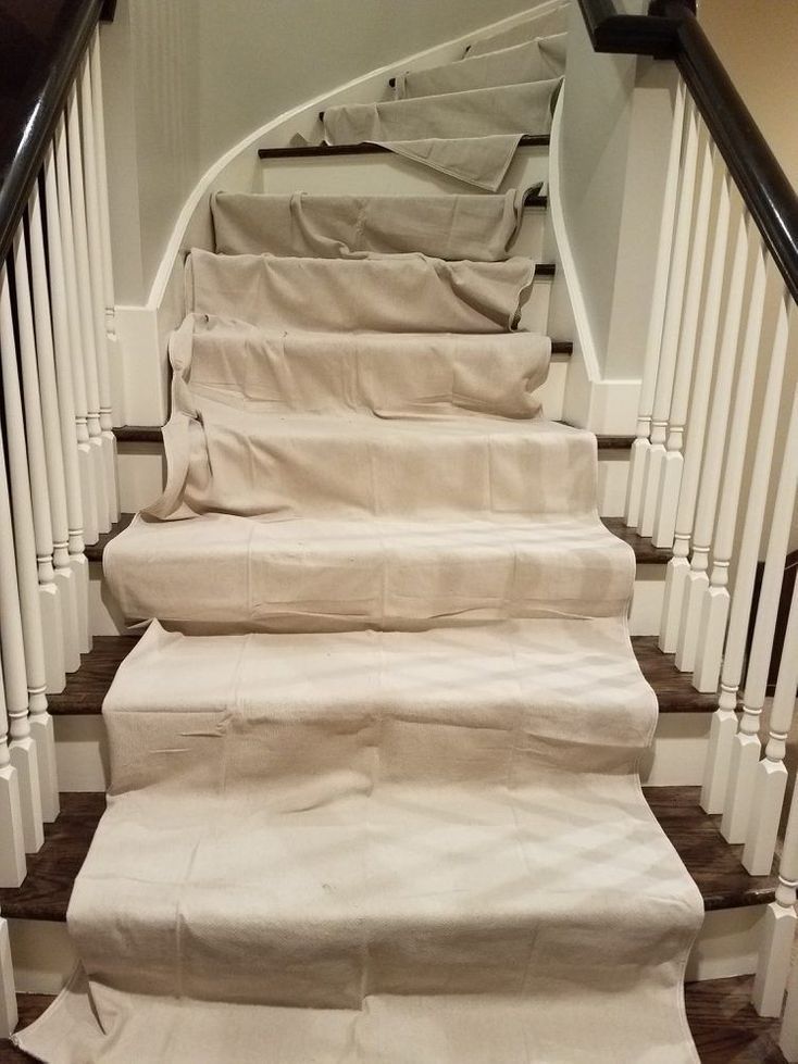 Stairs with protective mat