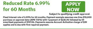 2716 - Reduced Rate 6.99% for 60 Months
