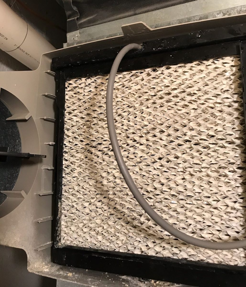 Large, clean filter installed in an HVAC system after routine maintenance from Northfield Heating & Air in Northbrook, IL
